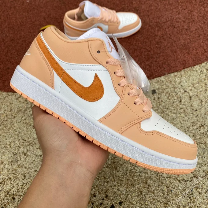 Air Jordan 1 Low White Pink Orange Sneakers DC0774-801