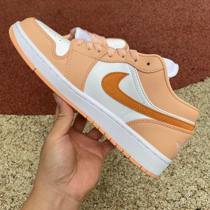 Air Jordan 1 Low White Pink Orange Sneakers DC0774-801