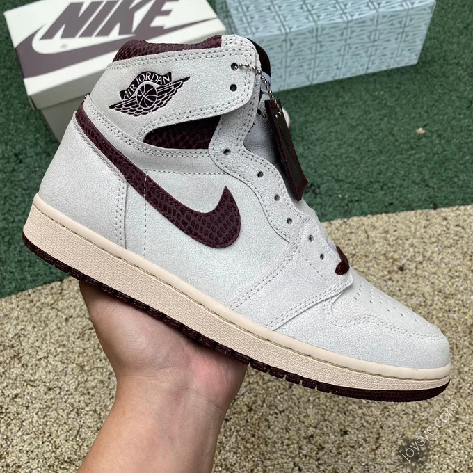 A Ma Maniere x Air Jordan 1 High OG Grey Brown Sneakers DO7097-100