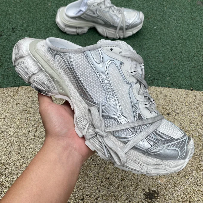 Balenciaga 3XL Mule Silver White