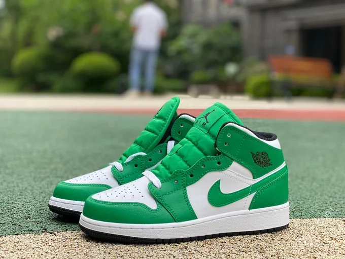 Air Jordan 1 Mid White Green Sneakers DQ8423-301