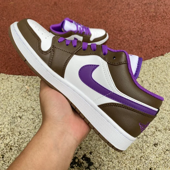 Air Jordan 1 Low Brown Purple Low-Top Sneaker 553558-215