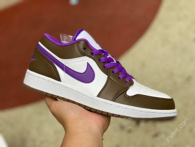 Air Jordan 1 Low Brown Purple Low-Top Sneaker 553558-215