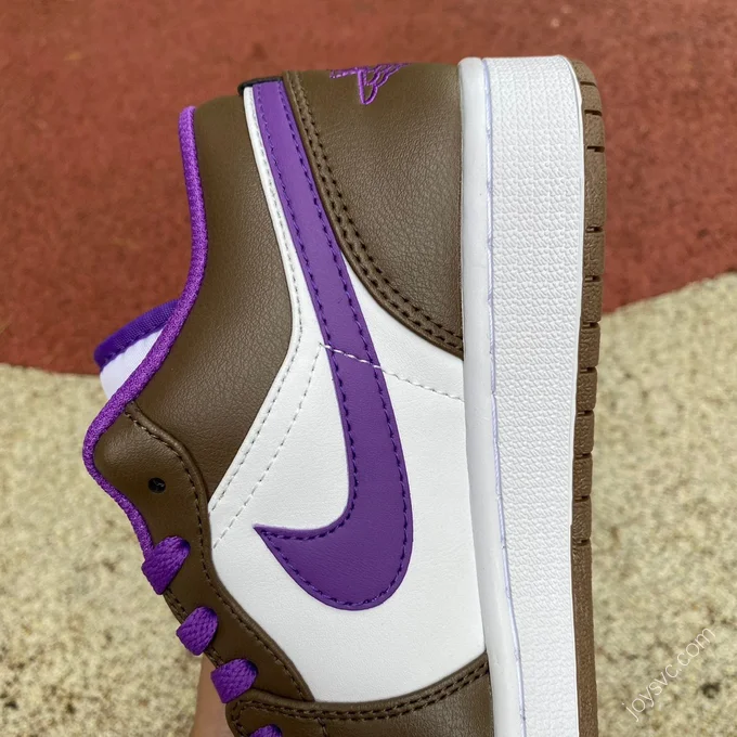 Air Jordan 1 Low Brown Purple Low-Top Sneaker 553558-215