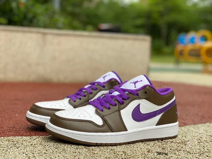 Air Jordan 1 Low Brown Purple Low-Top Sneaker 553558-215