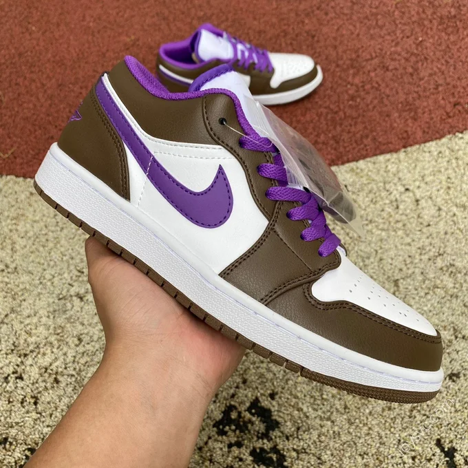 Air Jordan 1 Low Brown Purple Low-Top Sneaker 553558-215