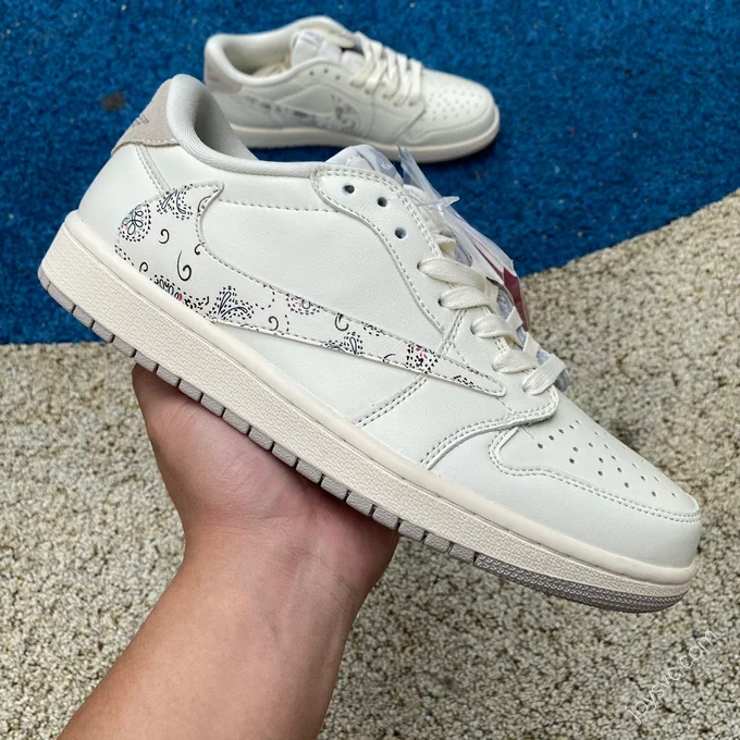 Travis Scott x Air Jordan 1 Low White Paisley DM7866-898