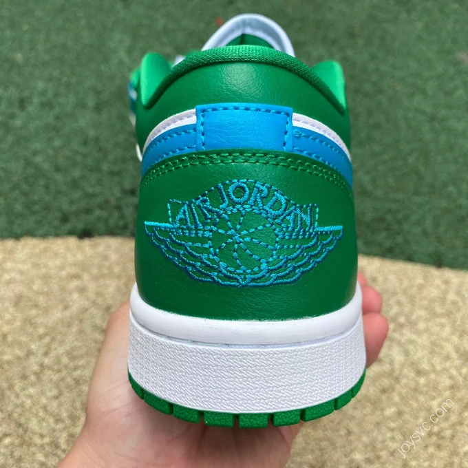 Air Jordan 1 Low White Green Blue Sneakers DC0774-304