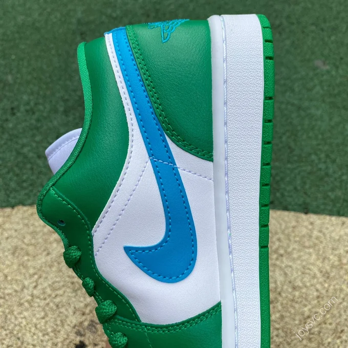 Air Jordan 1 Low White Green Blue Sneakers DC0774-304