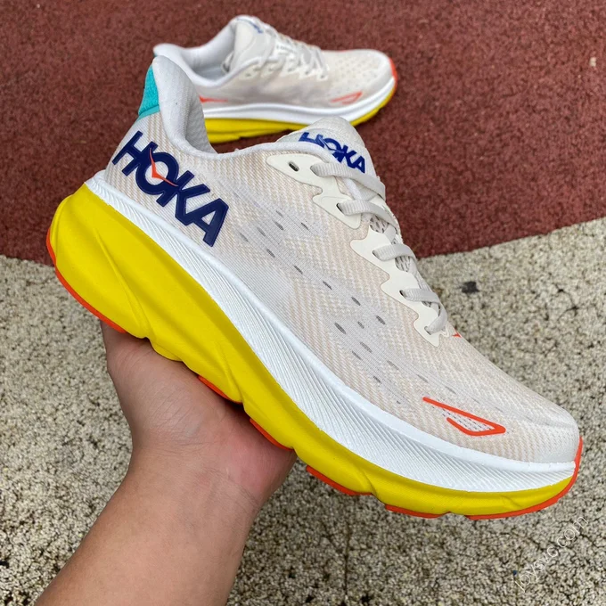 HOKA ONE ONE Clifton 9 Running Shoes Beige Yellow 1127895-EPFR