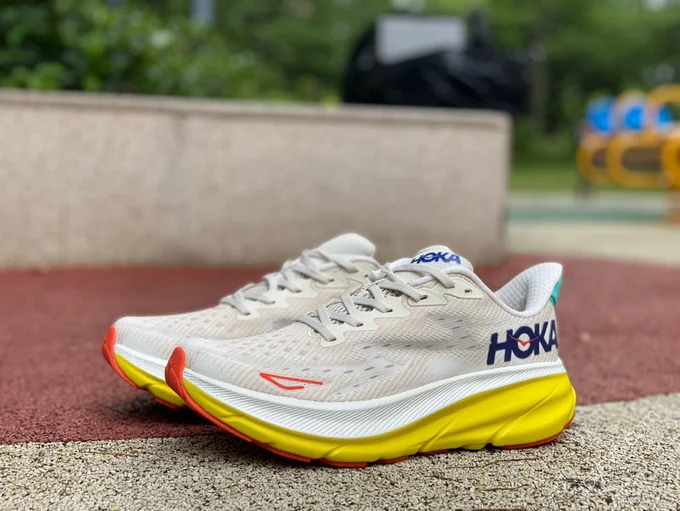 HOKA ONE ONE Clifton 9 Running Shoes Beige Yellow 1127895-EPFR