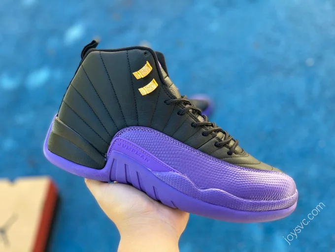 Air Jordan 12 Black Purple Gold Sneakers CT8013-