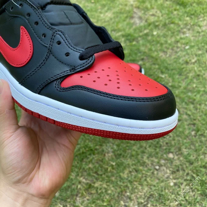 Air Jordan 1 Retro Low Bred 2015 Black Red 705329-001