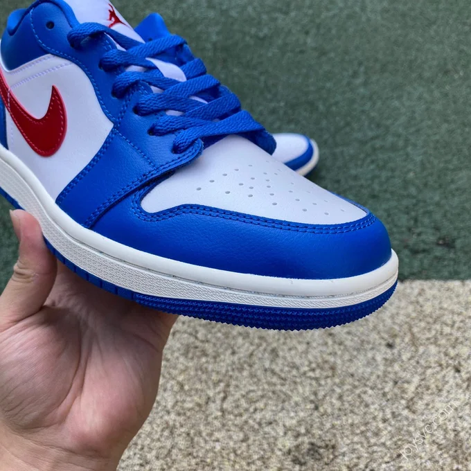 Air Jordan 1 Low White Blue Red Sneakers DC0774-416