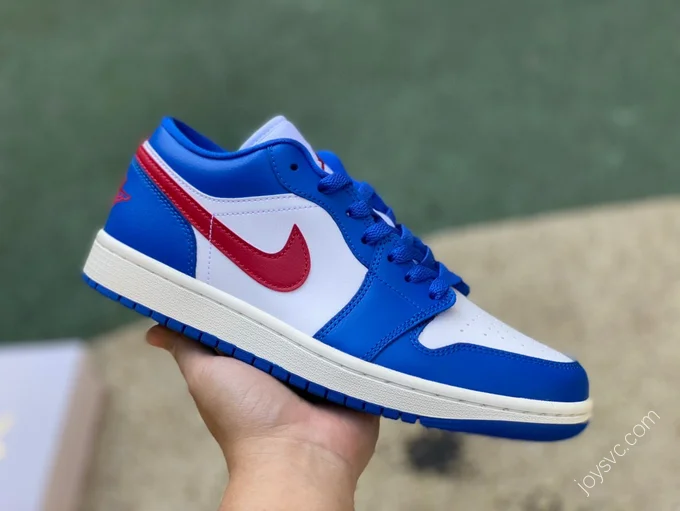 Air Jordan 1 Low White Blue Red Sneakers DC0774-416