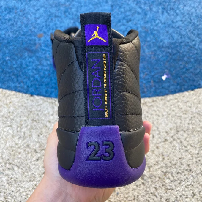 Air Jordan 12 Black Purple Gold Sneakers CT8