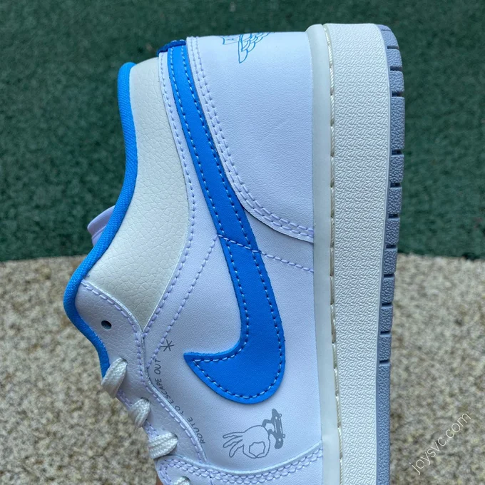 Air Jordan 1 Low White Blue Sneakers FJ7219-441