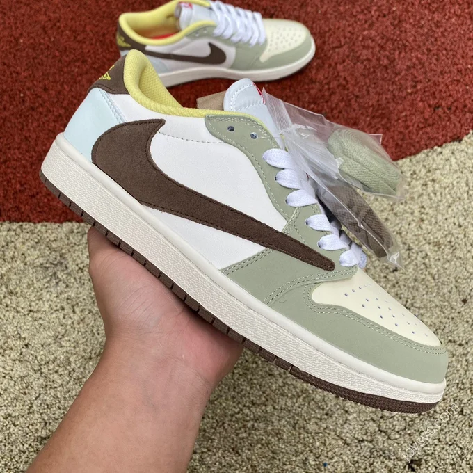 Air Jordan 1 Low White Tan Green DM7866-140