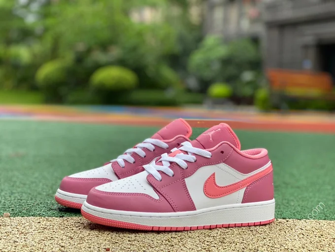 Air Jordan 1 Low White Pink Sneakers 553560-616