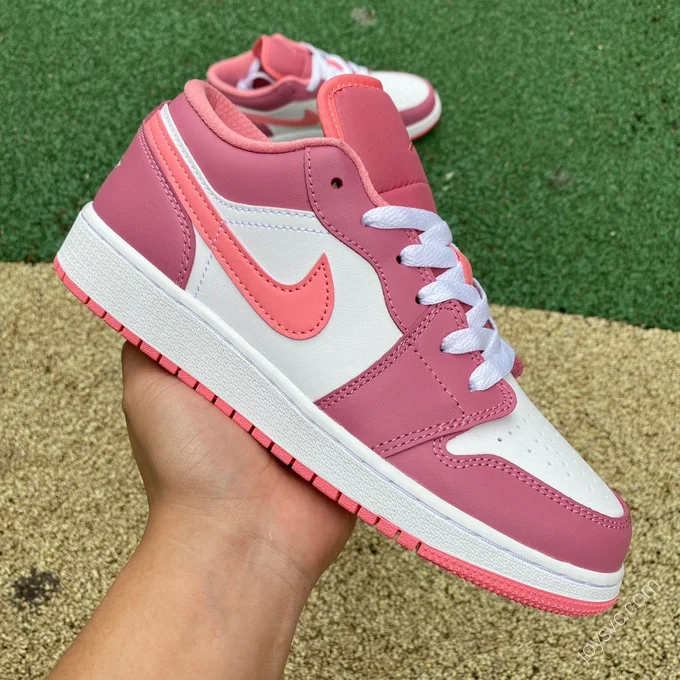 Air Jordan 1 Low White Pink Sneakers 553560-616