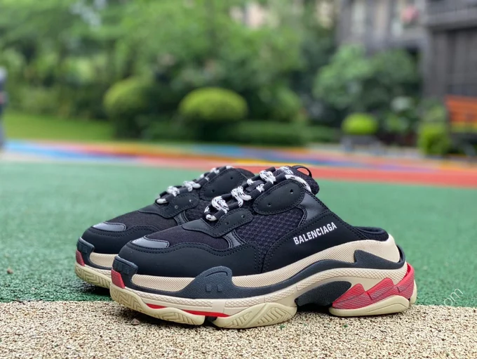 Balenciaga Triple S Mule Red Black