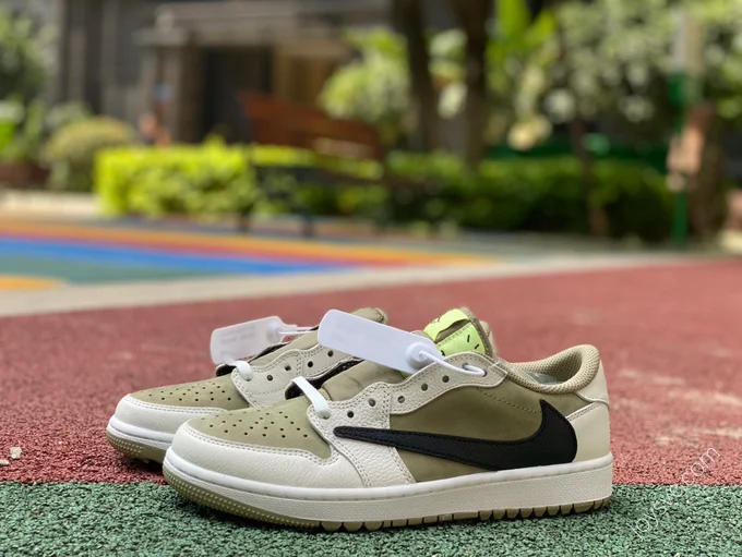 Travis Scott x Air Jordan 1 Low Gray Matcha Green FZ3124-200