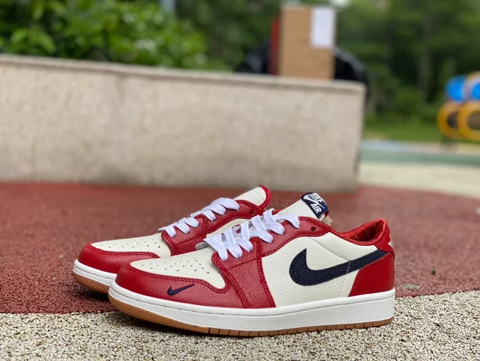 Air Jordan 1 Low White Red Sneakers CZ0790-100