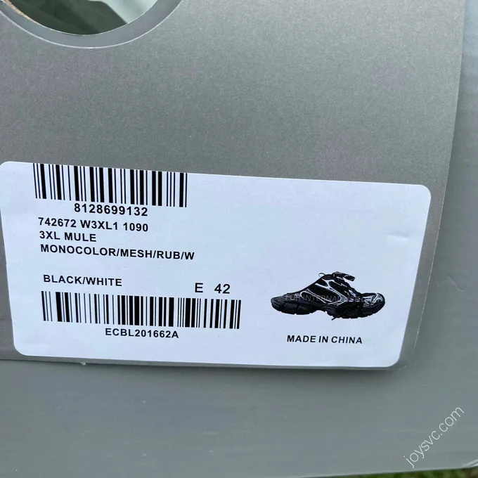 Balenciaga 3XL Mule Silver Black