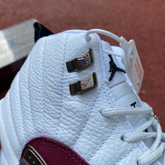 A Ma Maniere x Air Jordan 12 White Burgundy Sneakers DV6989-100