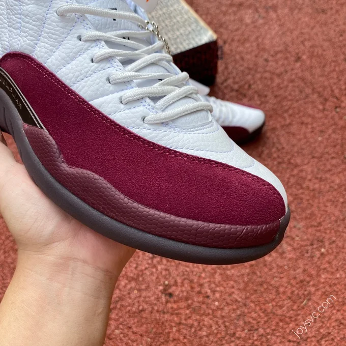 A Ma Maniere x Air Jordan 12 White Burgundy Sneakers DV6989-100