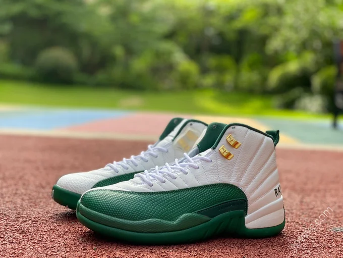 Air Jordan 12 White Green Sneakers 136001-063