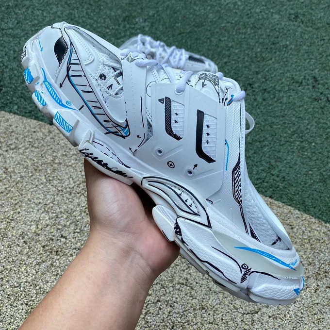 Balenciaga Triple S Mule Graffiti White