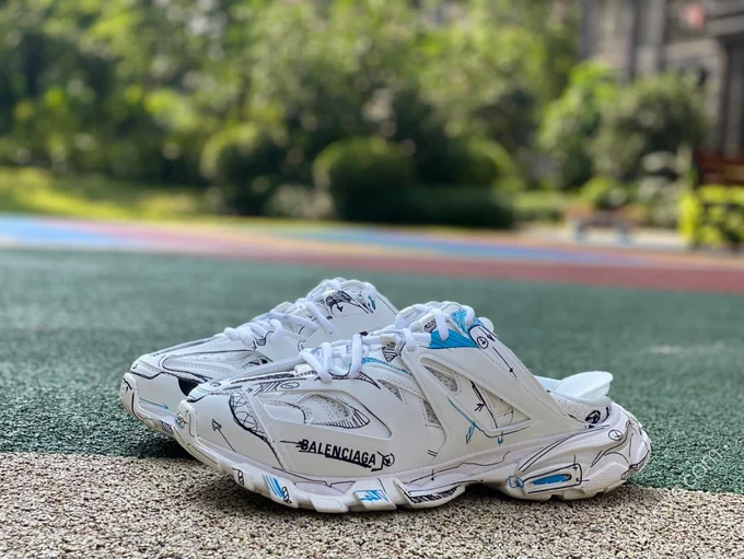 Balenciaga Triple S Mule Graffiti White