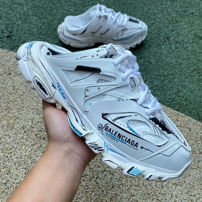 Balenciaga Triple S Mule Graffiti White