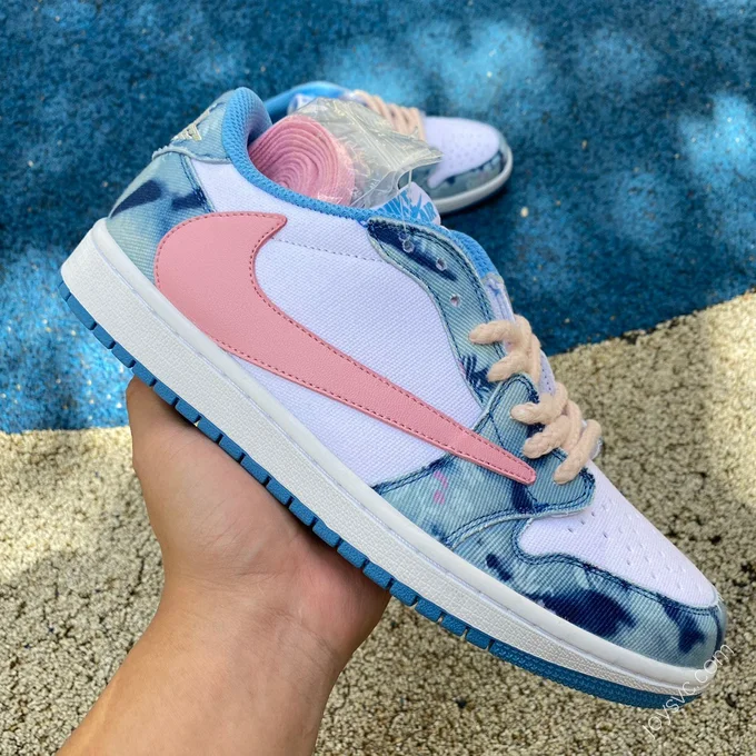 Travis Scott x Air Jordan 1 Low Denim Pink DM7866-932