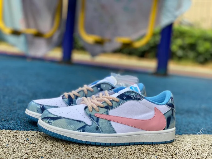 Travis Scott x Air Jordan 1 Low Denim Pink DM7866-932