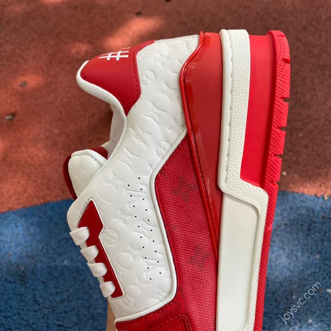 LOUIS VUITTON Trainer White Red