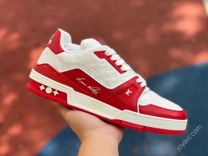 LOUIS VUITTON Trainer White Red