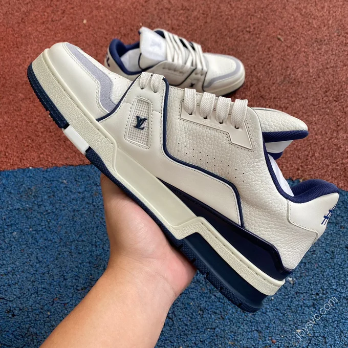 LOUIS VUITTON Trainer White Blue