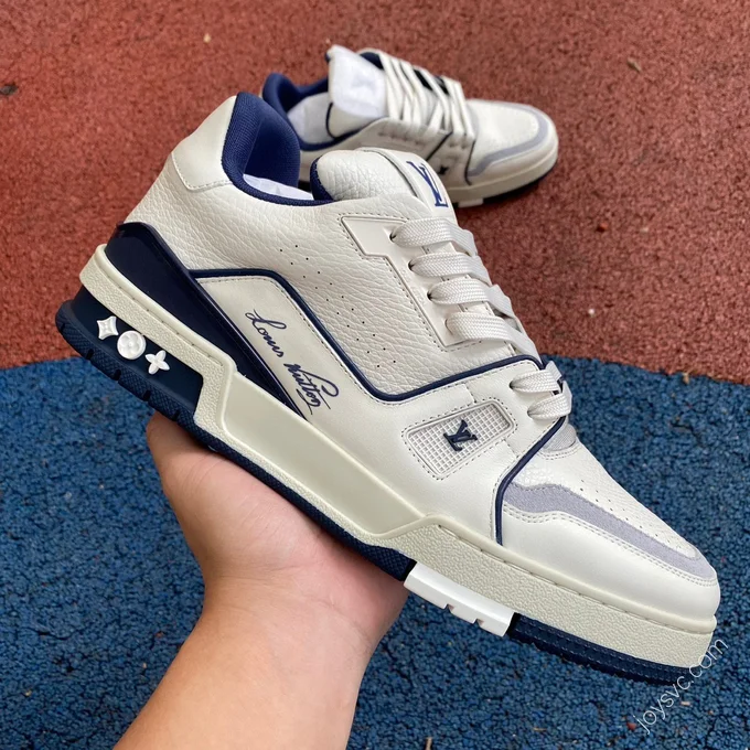 LOUIS VUITTON Trainer White Blue