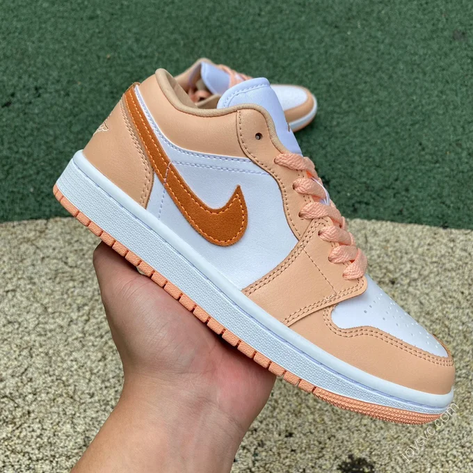 Air Jordan 1 Low White Pink Orange Sneakers DC0774-801