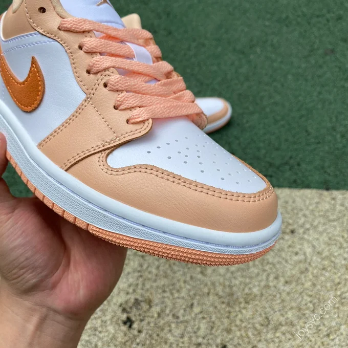 Air Jordan 1 Low White Pink Orange Sneakers DC0774-801