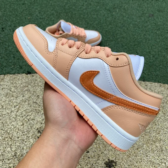 Air Jordan 1 Low White Pink Orange Sneakers DC0774-801