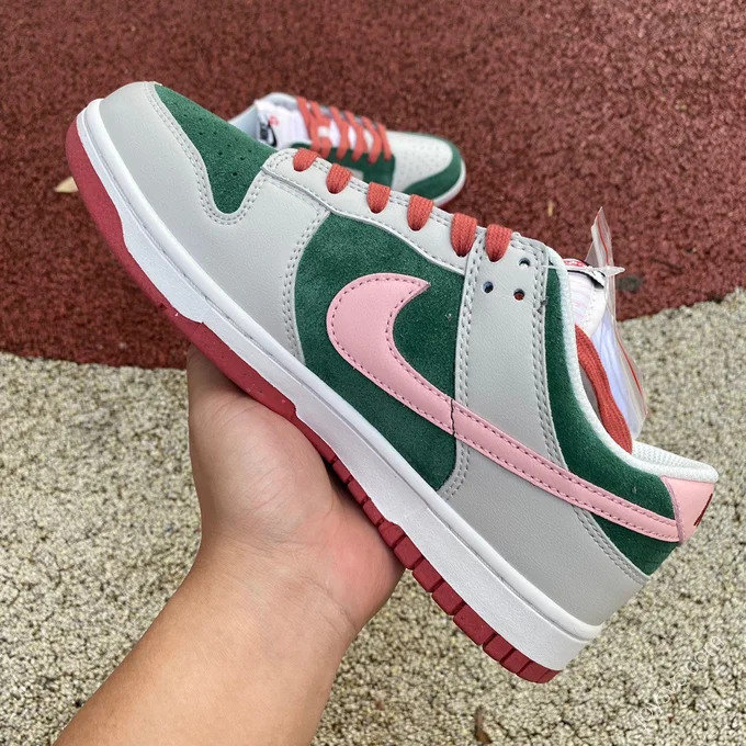 Nike Dunk Low White Pink Green 