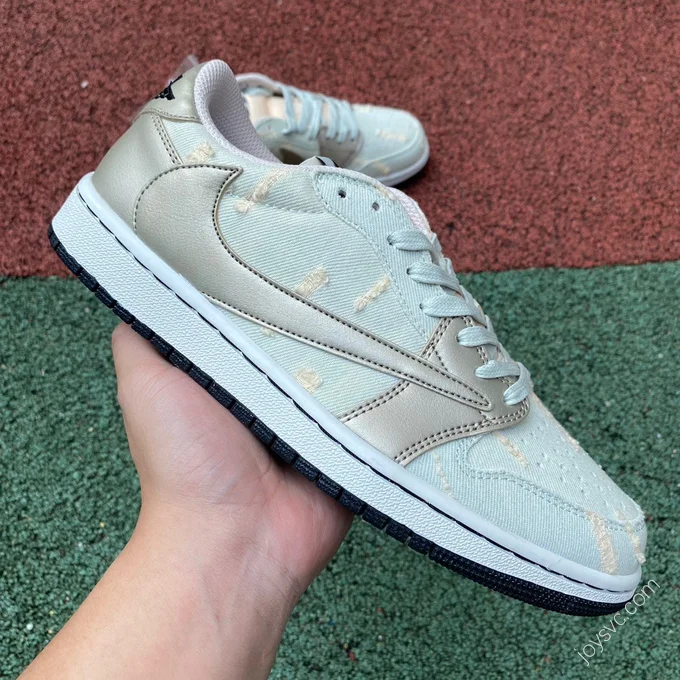 Travis Scott x Air Jordan 1 Low Silver Green DM7866-815