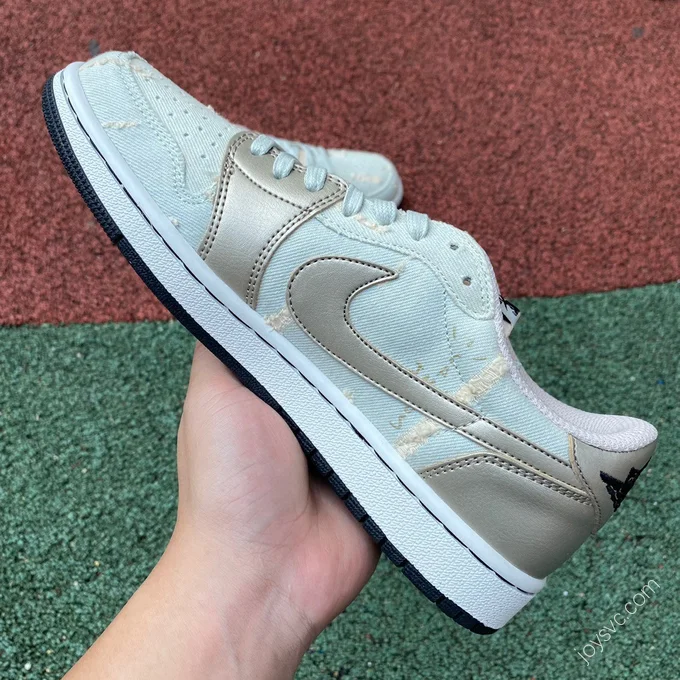 Travis Scott x Air Jordan 1 Low Silver Green DM7866-815