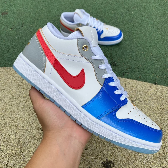 Air Jordan 1 White Blue Red Sneakers FN8901-164