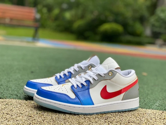 Air Jordan 1 White Blue Red Sneakers FN8901-164