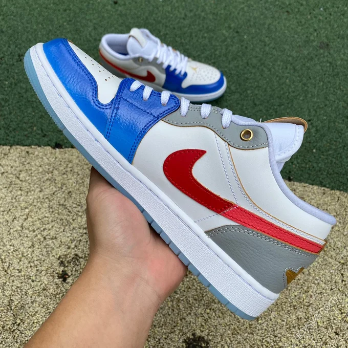 Air Jordan 1 White Blue Red Sneakers FN8901-164