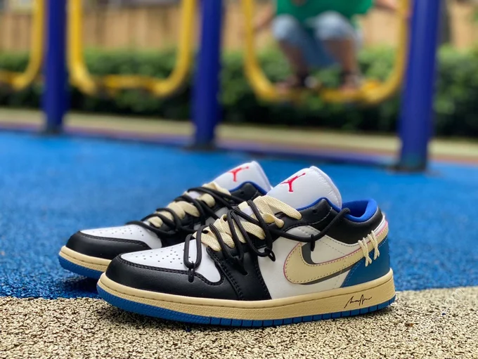 Air Jordan 1 Low Blue White Sneakers DC0774-416